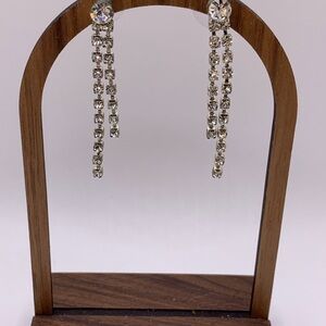 Elegant Silver Crystal Drop Earrings